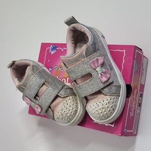Skechers Twinkle Toes Velcro Sparkly Tennis Shoes